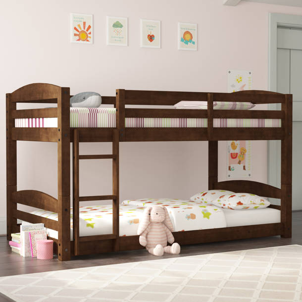 Harriet Bee Kean Twin Over Twin Solid Wood Standard Bunk Bed & Reviews ...